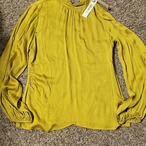 Trina Turk Mustard Long Sleeve Blouse